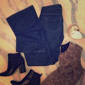 J.Crew Indigo Dark Wash High Heel Flare Jeans